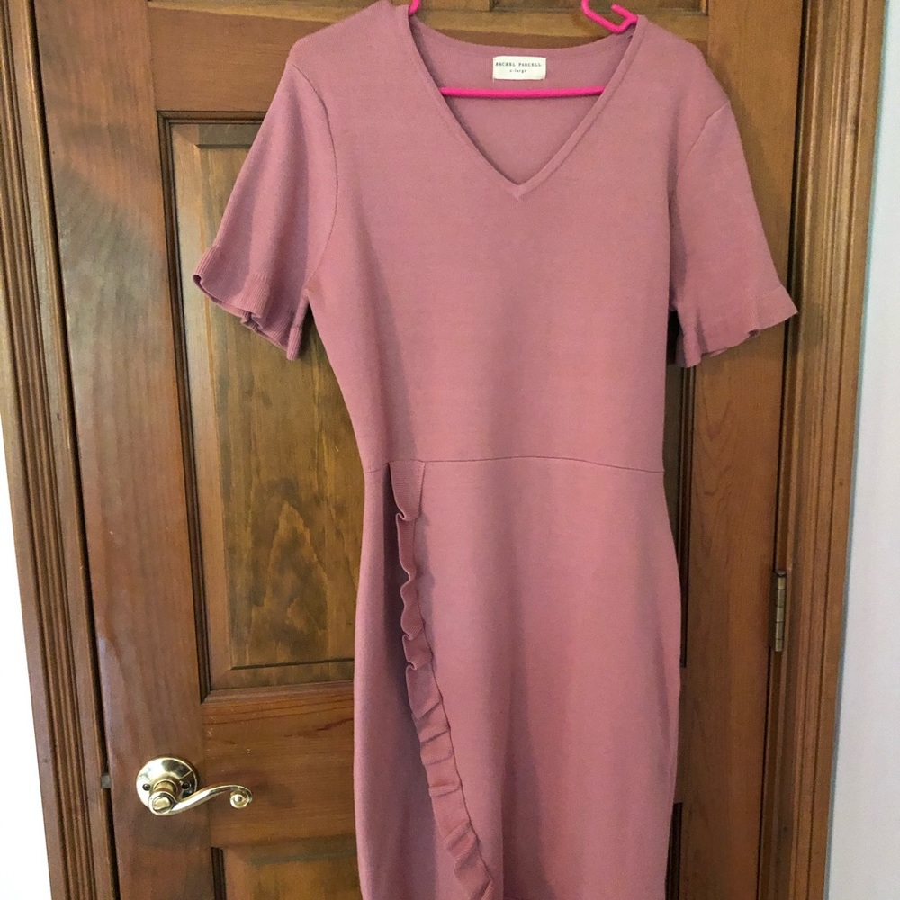 Rachel Parcell Knit Pink Ruffle Dress